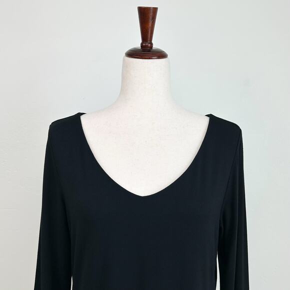 Peruvian Connection Stretchy Jersey V-Neck Layered Long Sleeve Top - Picture 4 of 8